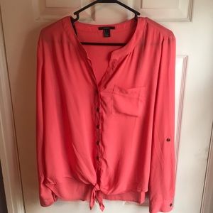 Flowy Coral Top Sz L